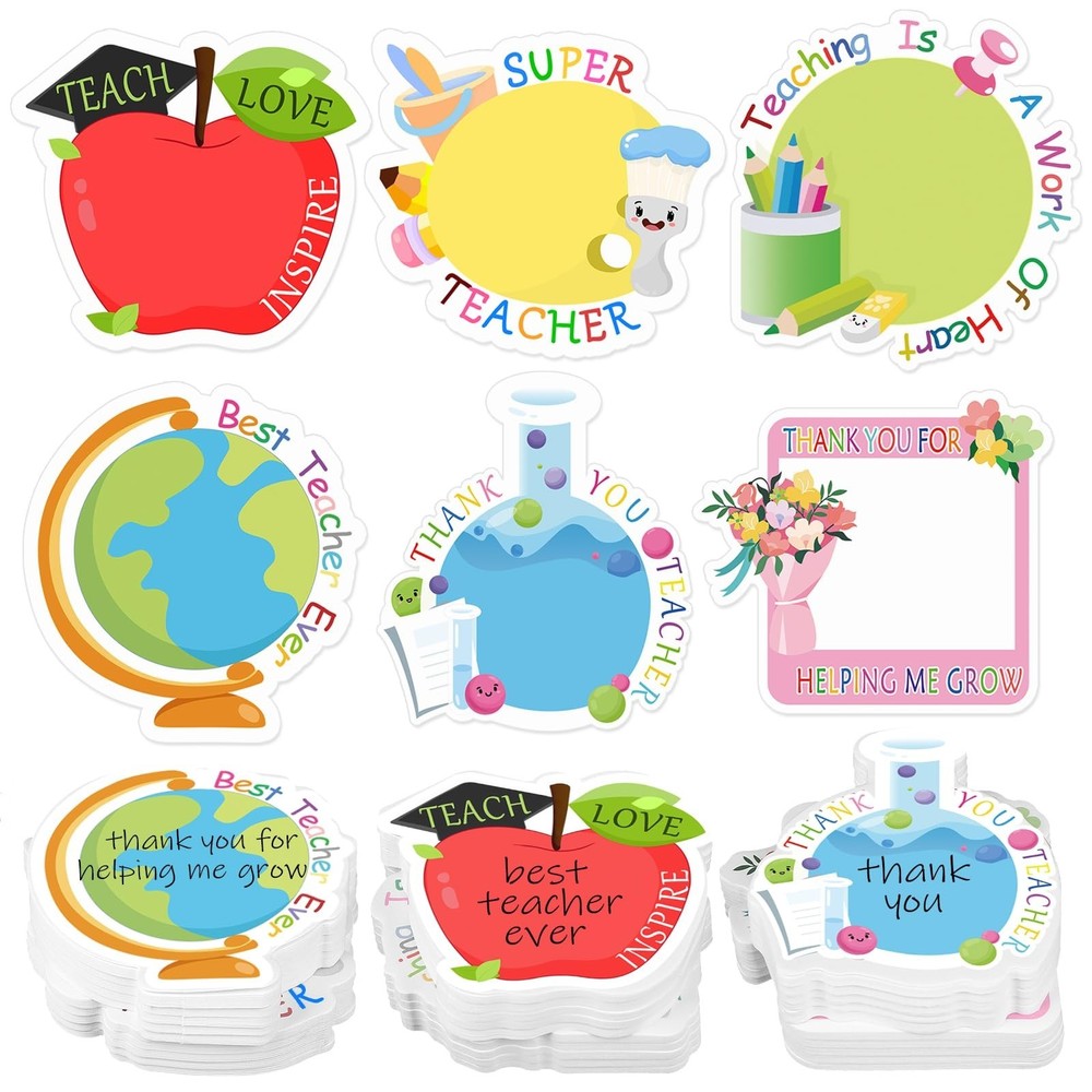 30 Pack Teacher Notepad Set Total 600 Sheets,Fun Teacher Sticky Notes, Teache...