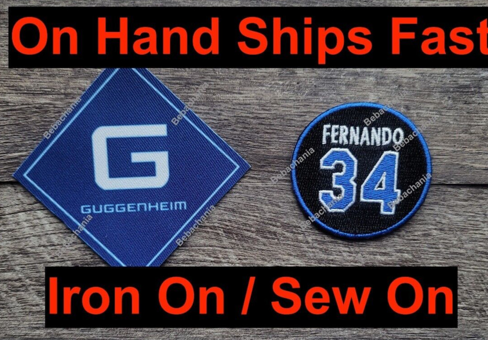 Fernando Valenzuela Patch #34  Plus Ad Guggenheim Jersey Patch LA Dodgers 2024