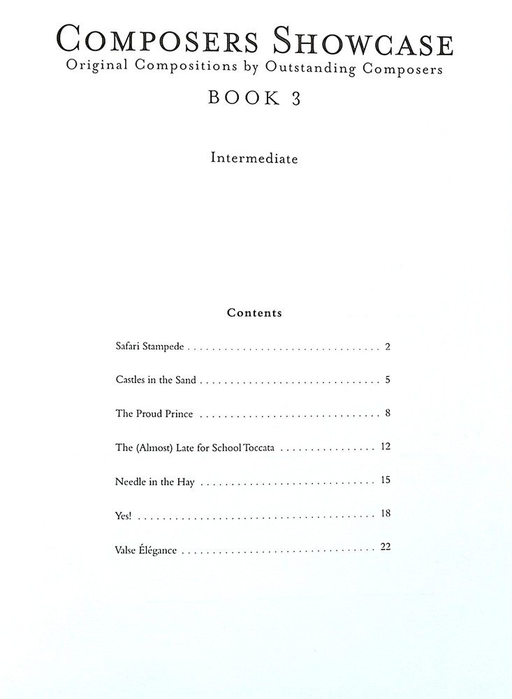 Composers Showcase Intermediate Book 3
