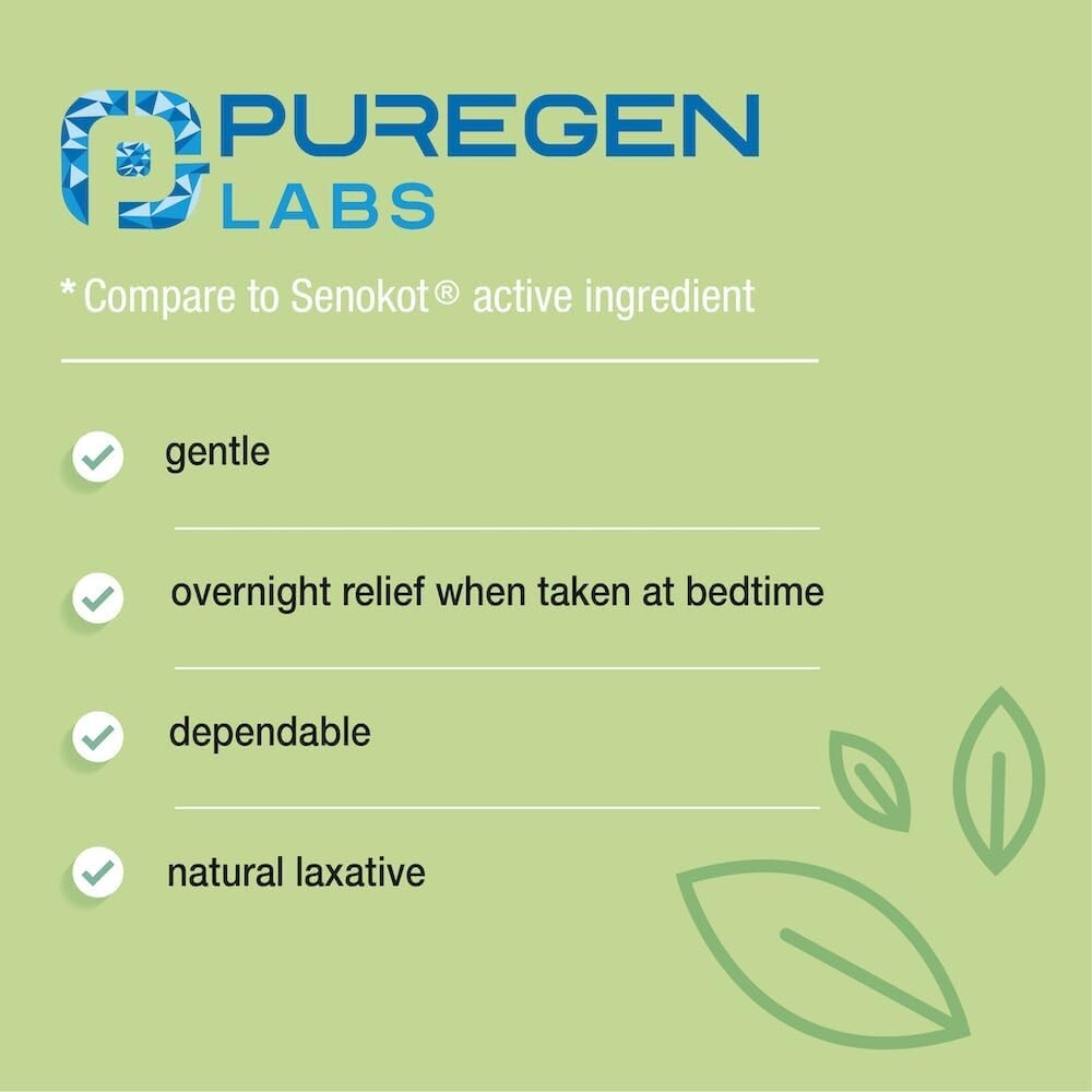 Puregen Senna Natural Vegetable Laxative 1000 Tablets Constipation Relief