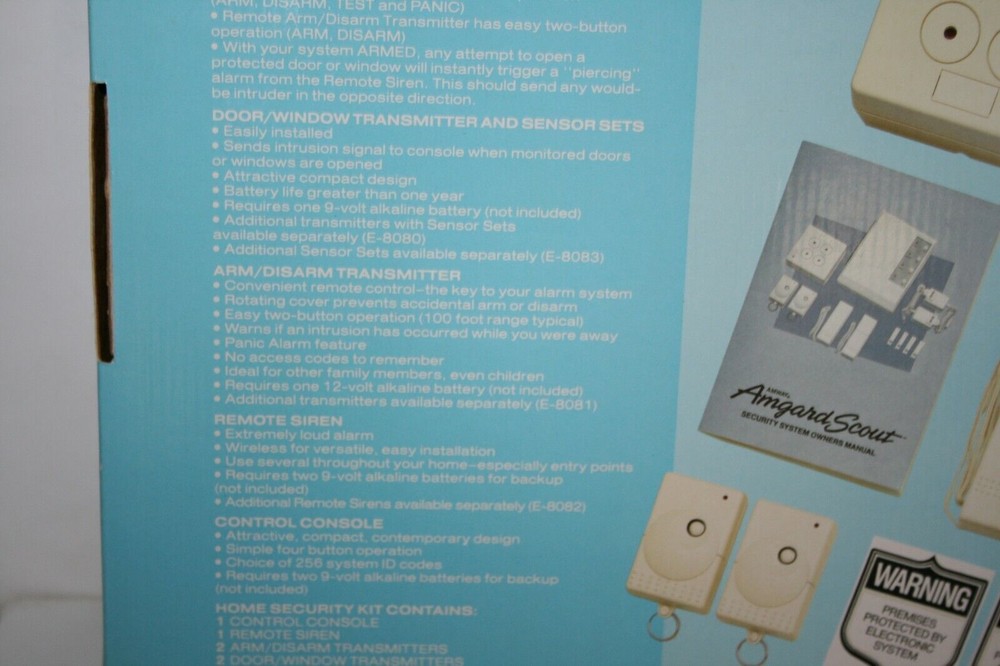 Amway Amgard Scout Model: E-8079 Complete Set Wireless Security Alarm System