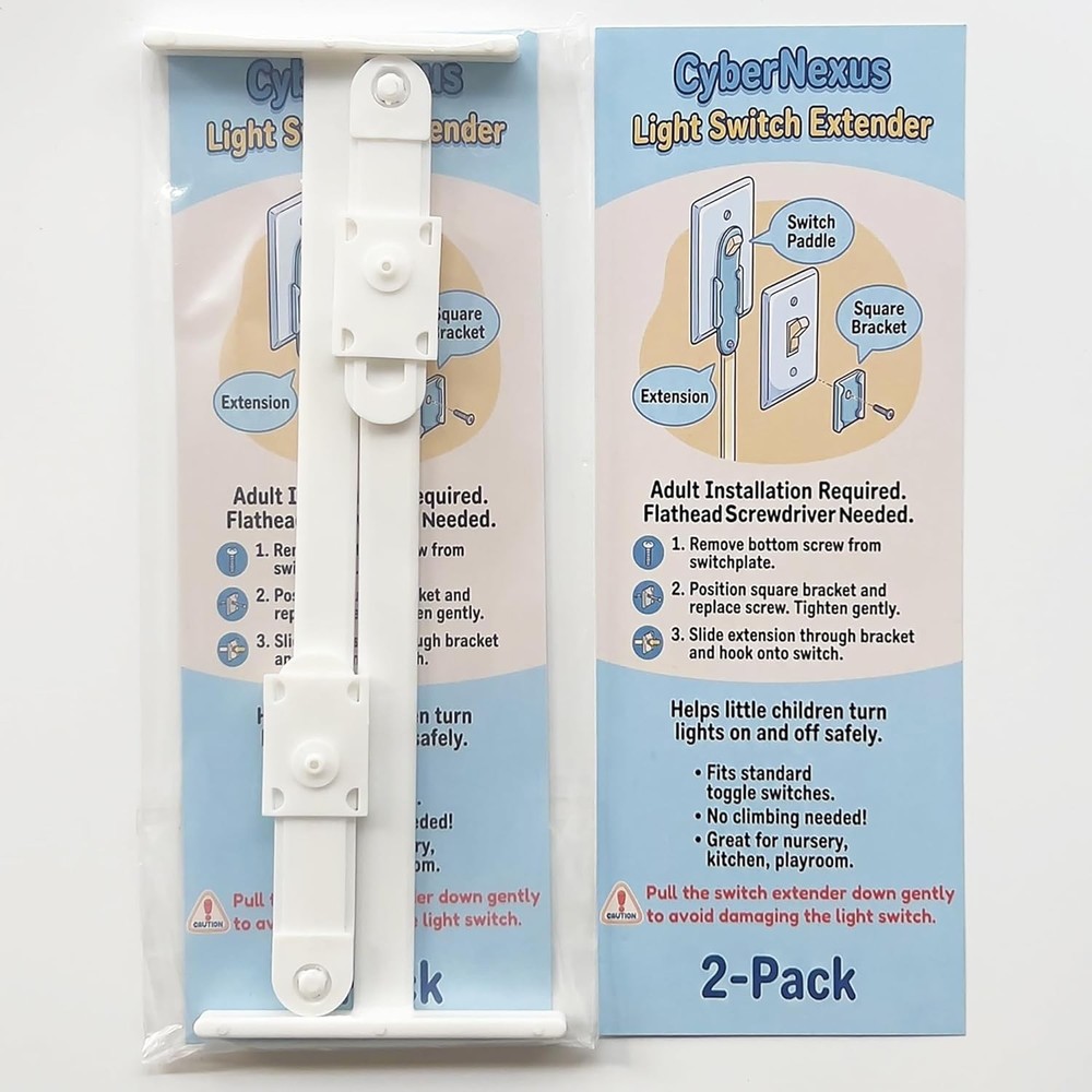 2-Pack Light Switch Extender with Wide, Easy-Grip Handle, Wall Toggle Switch Ext