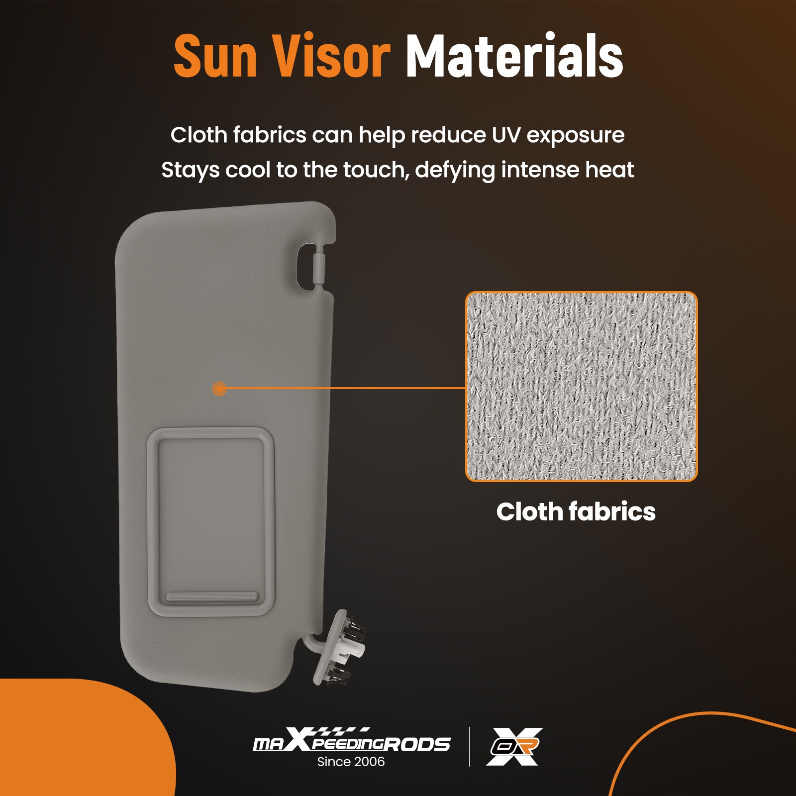 Driver+Passenger with Light Sun Visor for Nissan Altima 13-18 96401-3TA2A Gray