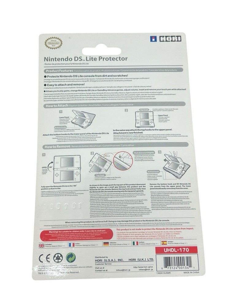 HORI Nintendo DS Lite Case Protector Super Mario Version Luigi Peach Toad Sealed