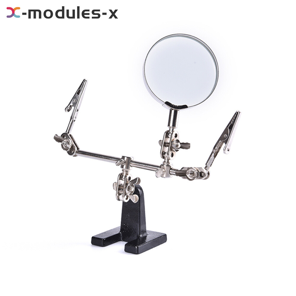 Desktop Auxiliary Clip Magnifier Soldering Tool Third Helping Hand Magnifying 5X