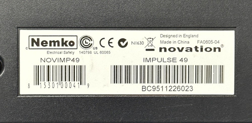 Novation Impulse 49 MIDI Keyboard Controller With Cables