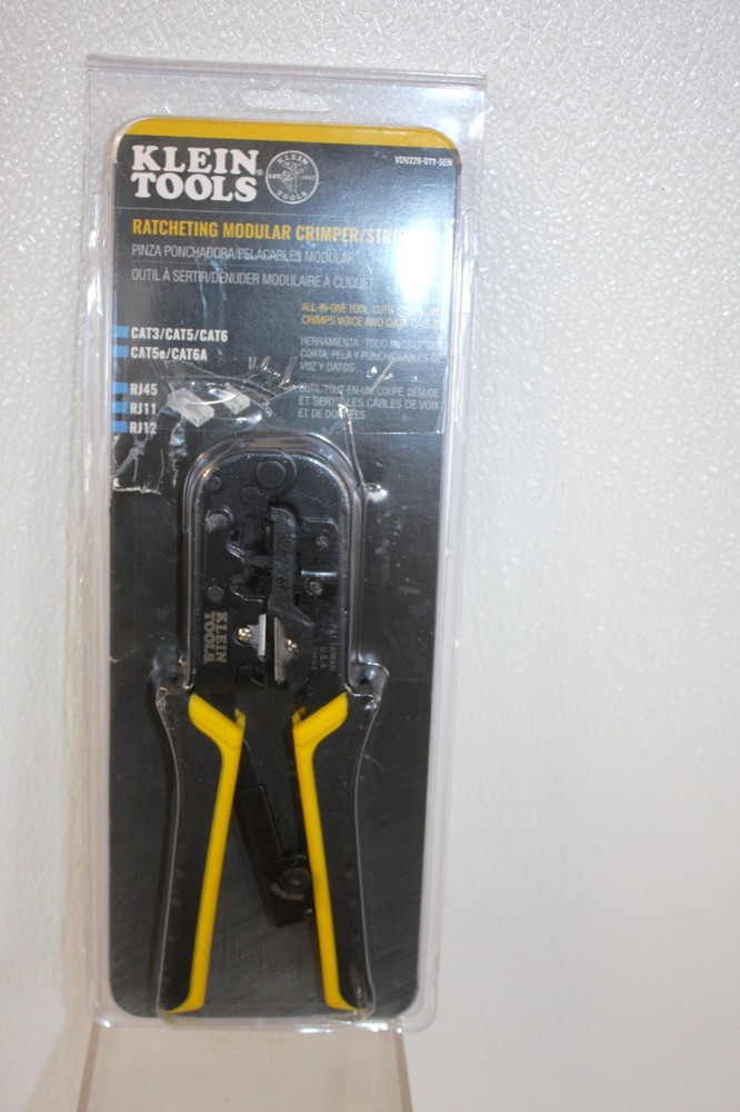 Klein Tools Ratcheting Data Cable Crimper Stripper and Cutter,Ethernet RJ45