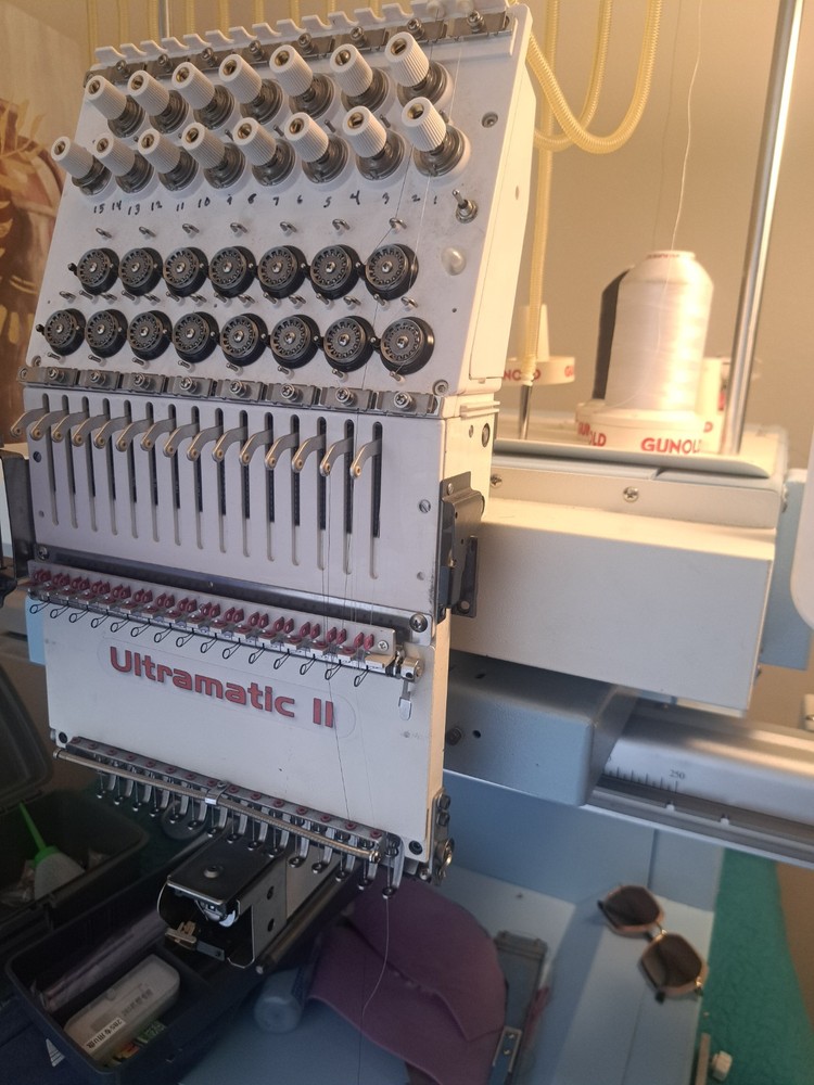 15 Needles Ultramatic Embroidery Machine. Brought New Never used.