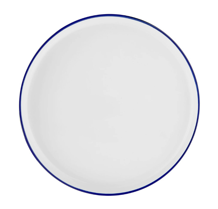 4-Pack Blue Rim Stoneware Dinner Plates – Kitchen & Dining Tableware