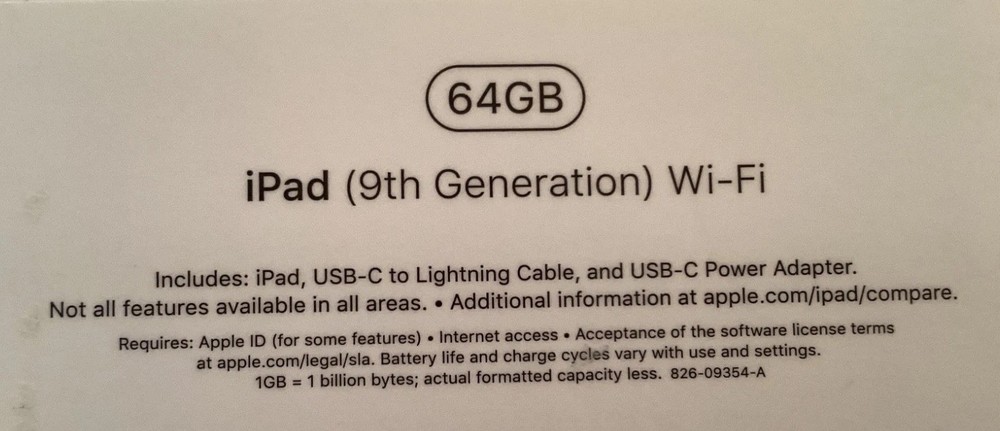 Apple iPad 9th Generation Wi-Fi 64GB Empty Box Only