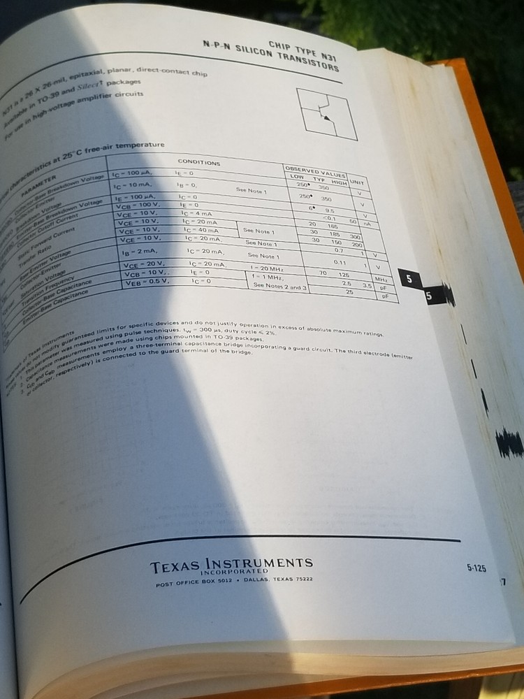 VINTAGE 1973 TEXAS INSTRUMENTS DATA BOOK ELECTRIC TRANSISTOR AND DIODE