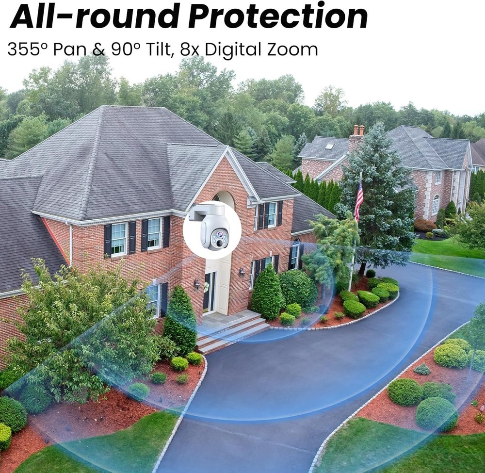 4MP Wireless CCTV Security Camera System Solar & Battery Powered Wifi PTZ Camera