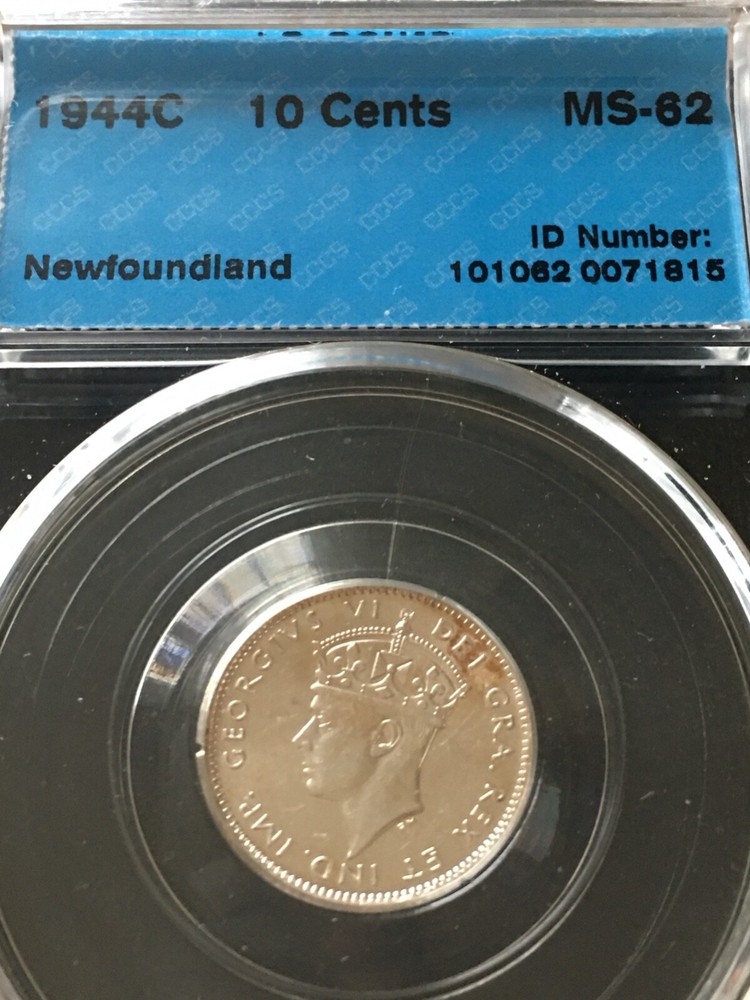 1944C CCCS Graded Newfoundland ¢10 Cent **MS-62** #1815