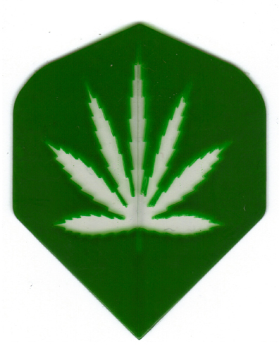 AMERITHON - Dart Flights- 5 Green & Clear Marijuana Leaf Standard Sets