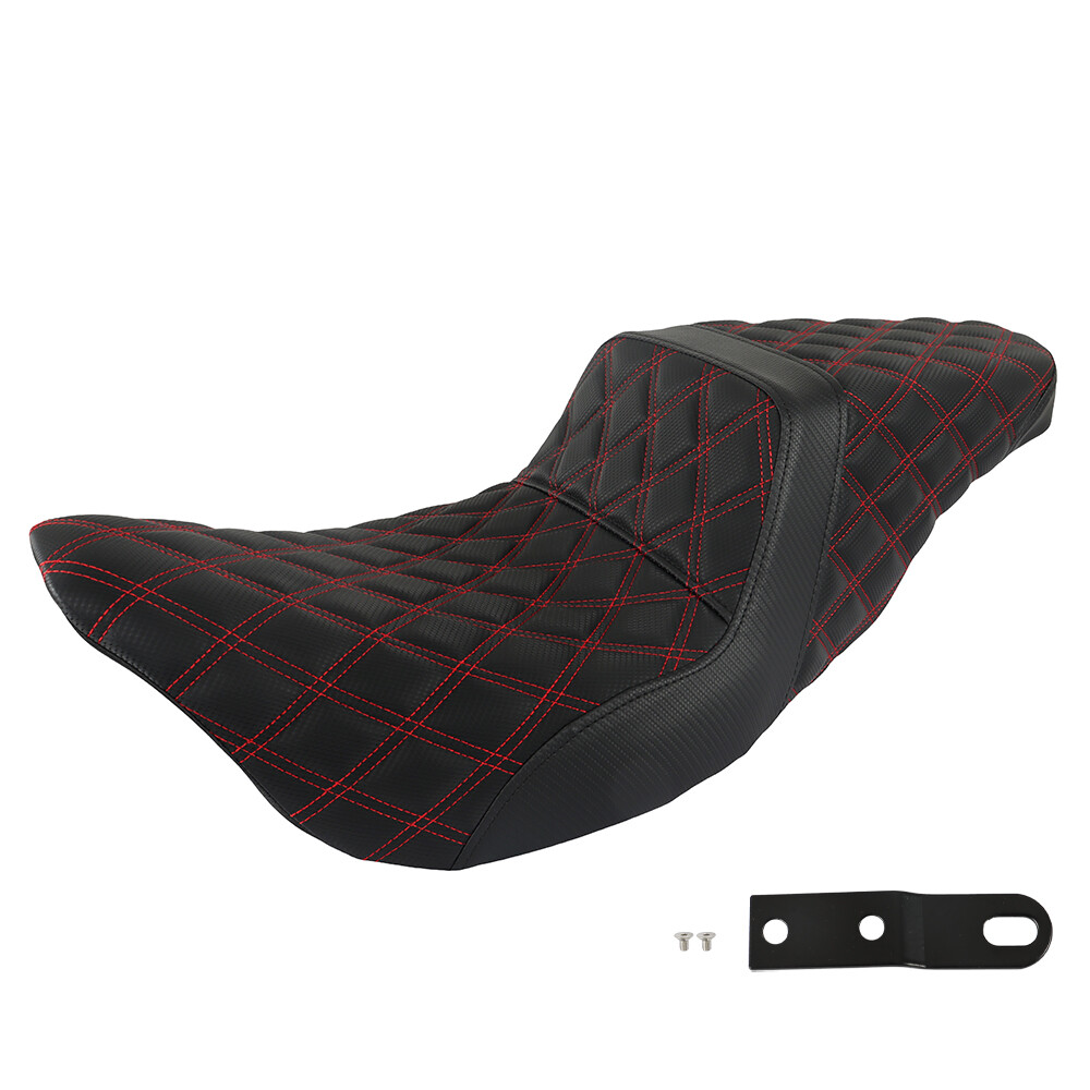Red Lattice Stitch Step-Up Seat For Touring Road King Electra Street Glide 08+