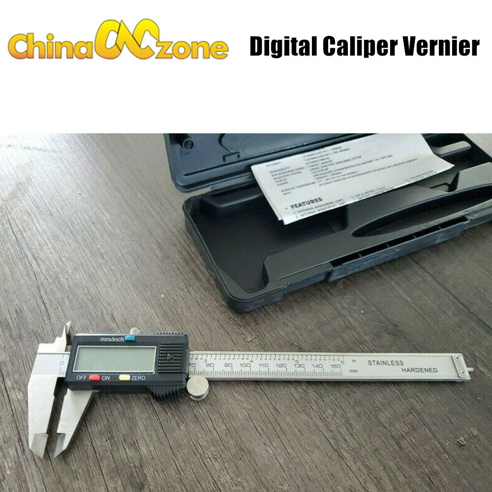 150mm Digital Caliper Vernier Micrometer Electronic Ruler Gauge Stainless Black