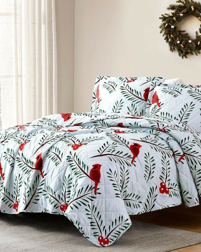 Holiday Cardinal Reversible Quilt Queen