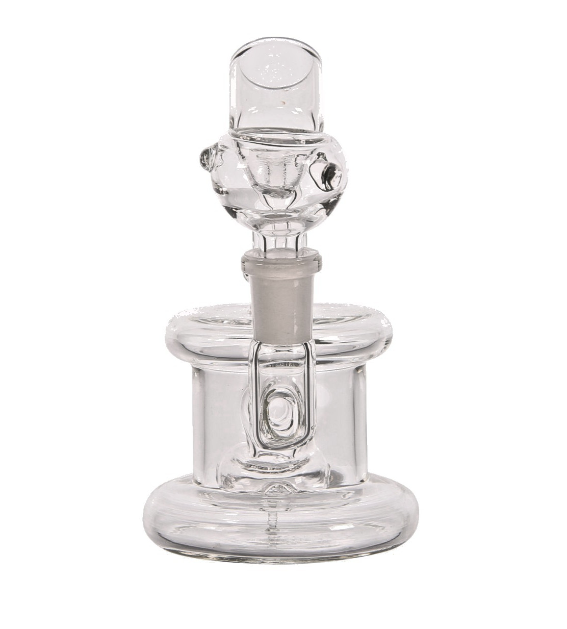 5" Mini Can Bong Glass Circ Perc Hookah Water Pipe Travel Size + 10mm Bowl