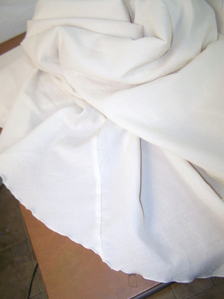 Ivory Round Tablecloth Table Cover Textured 88x88