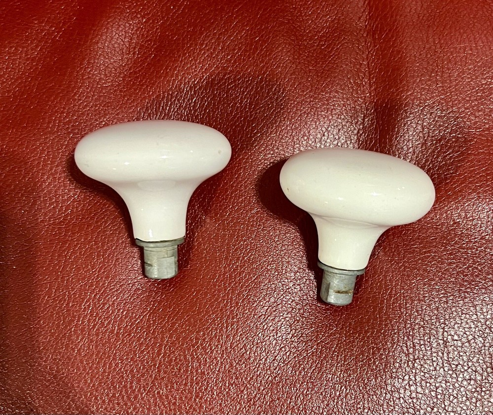 Vintage Porcelain White Door Knobs - Preowned