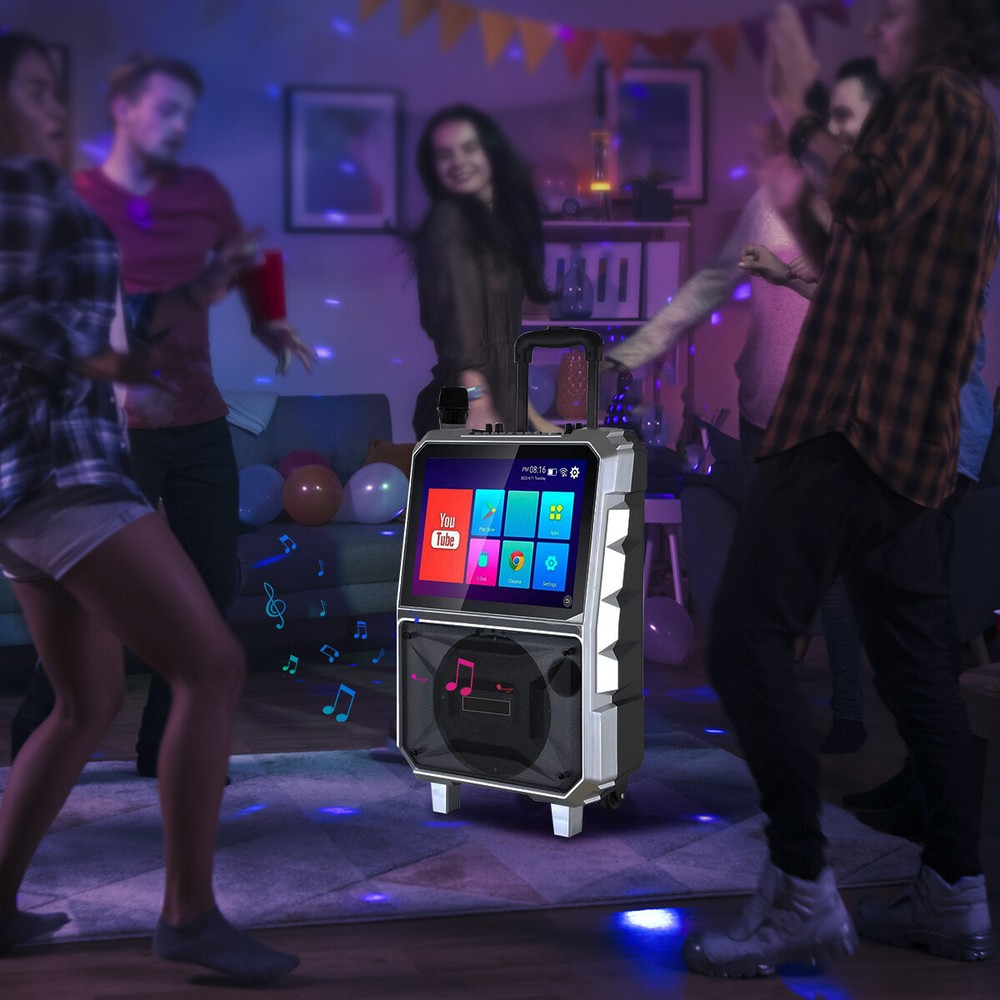 Portable Professional Karaoke Machine Speaker w/Touchscreen Tablet &Wireless Mic