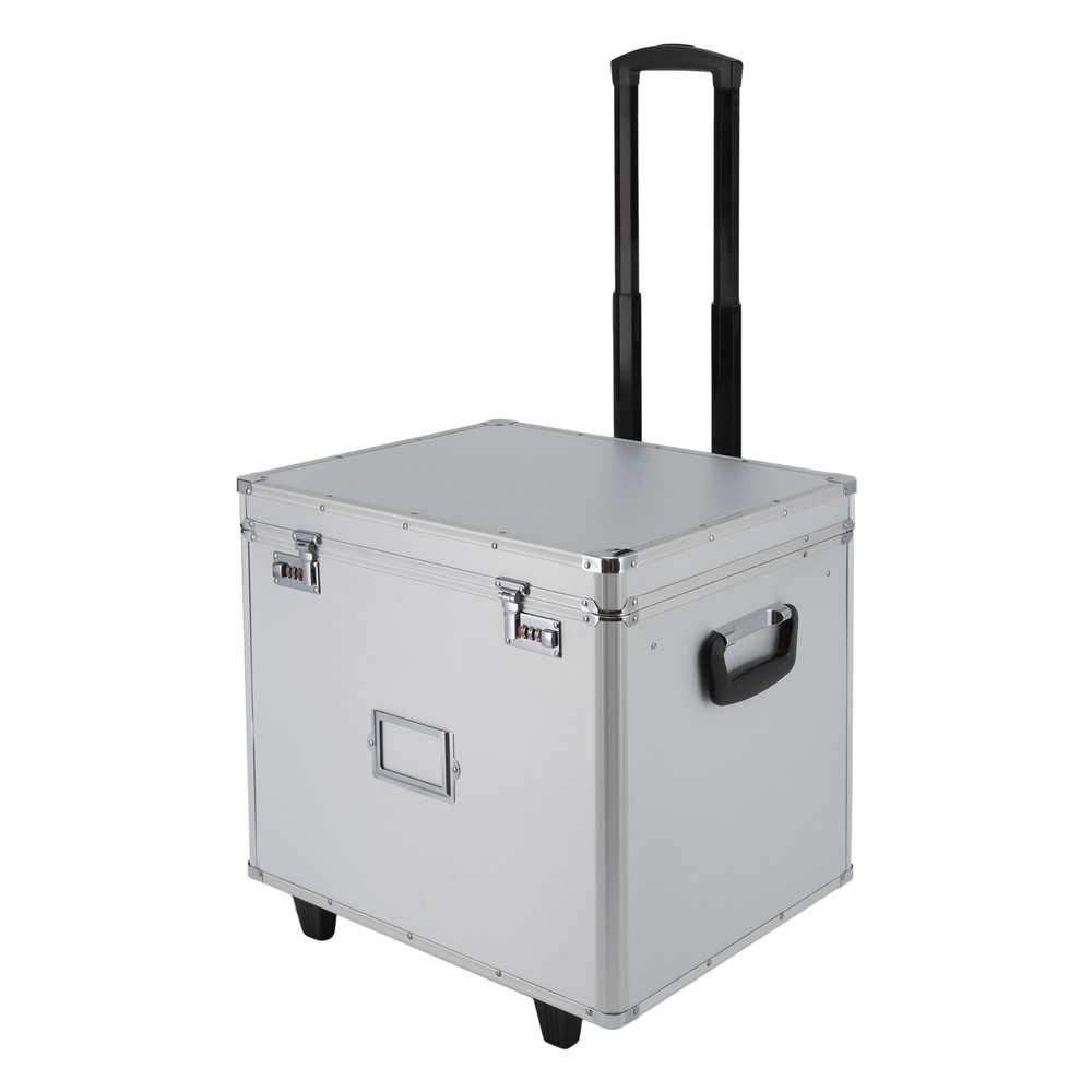 Locking Mobile Business Case, Aluminum Alloy File Lock Box, Hand pull File Case