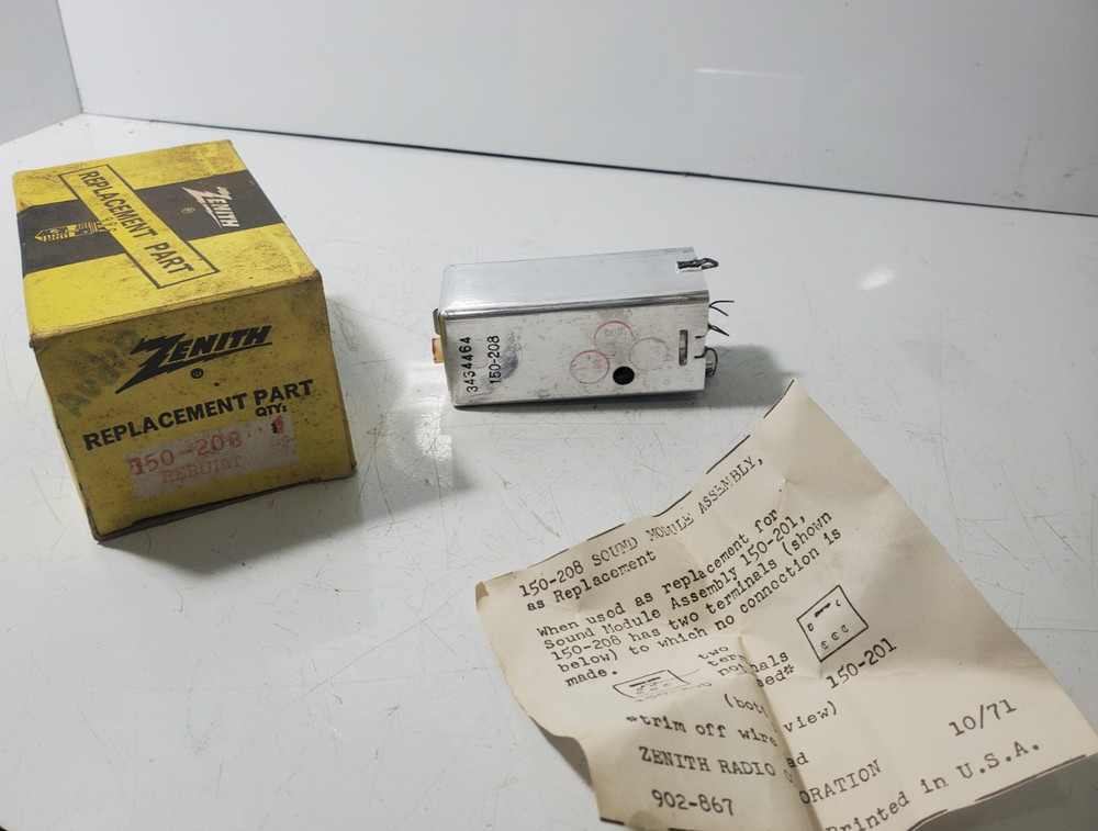 Zenith 150-208 Sound Module NOS Untested