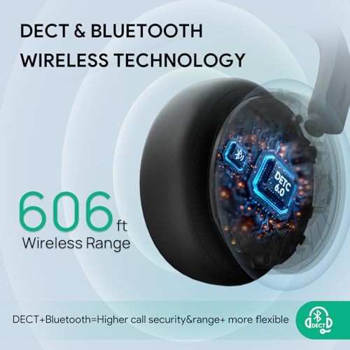 Yealink WH64 Workstation Dual Wireless Headset System, Touchscreen Base, DECT