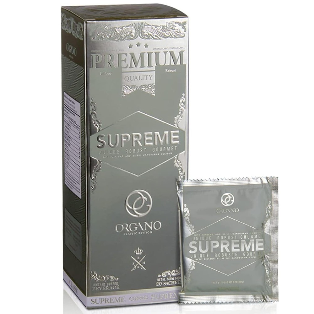 Organo Gold Cafe Supreme 100% Certified Ganoderma Extract Sealed, 20 Sachets