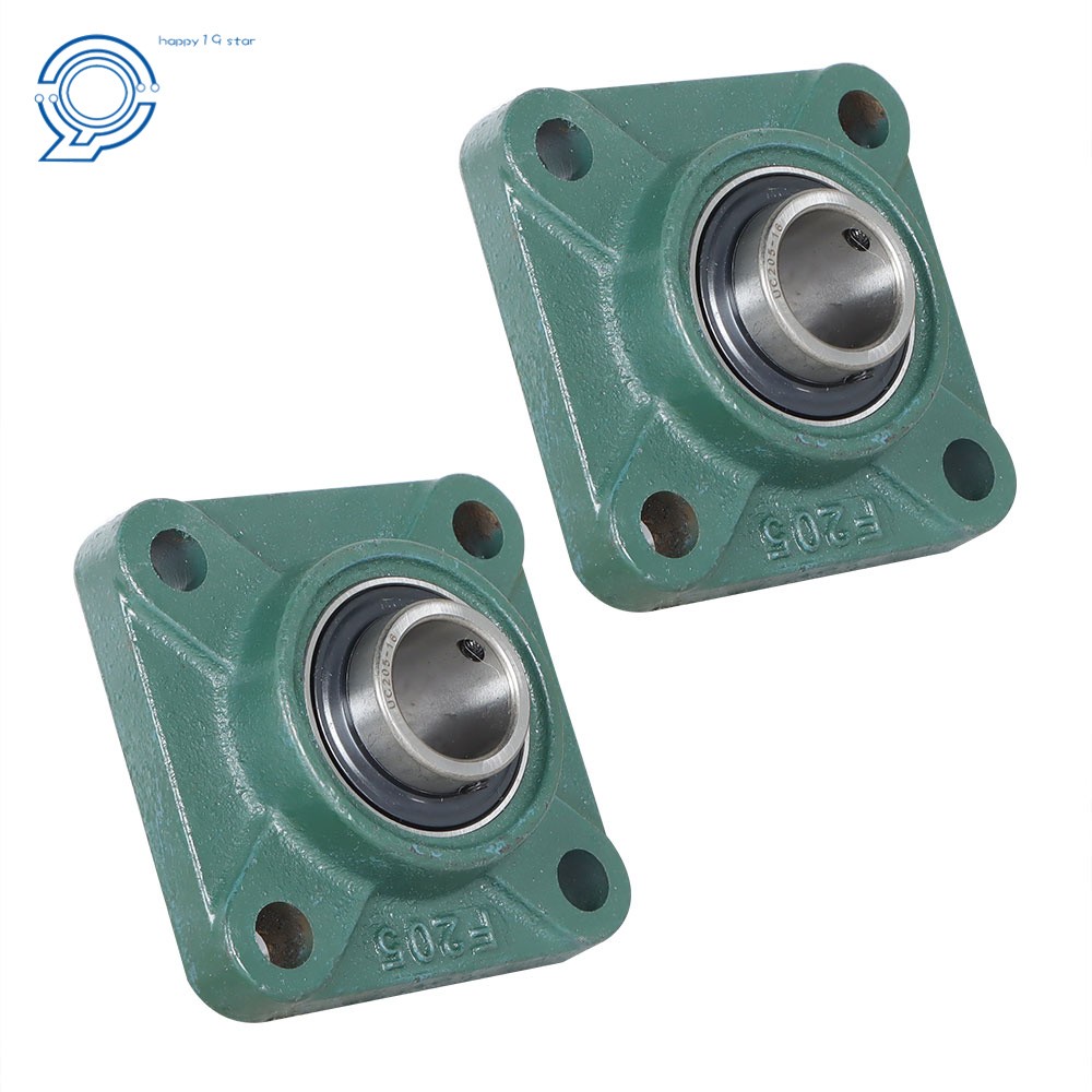 2 Pack UCF205-16 1" Bore Solid Base Pillow Block Flange Mounted Bearing 4 Bolt