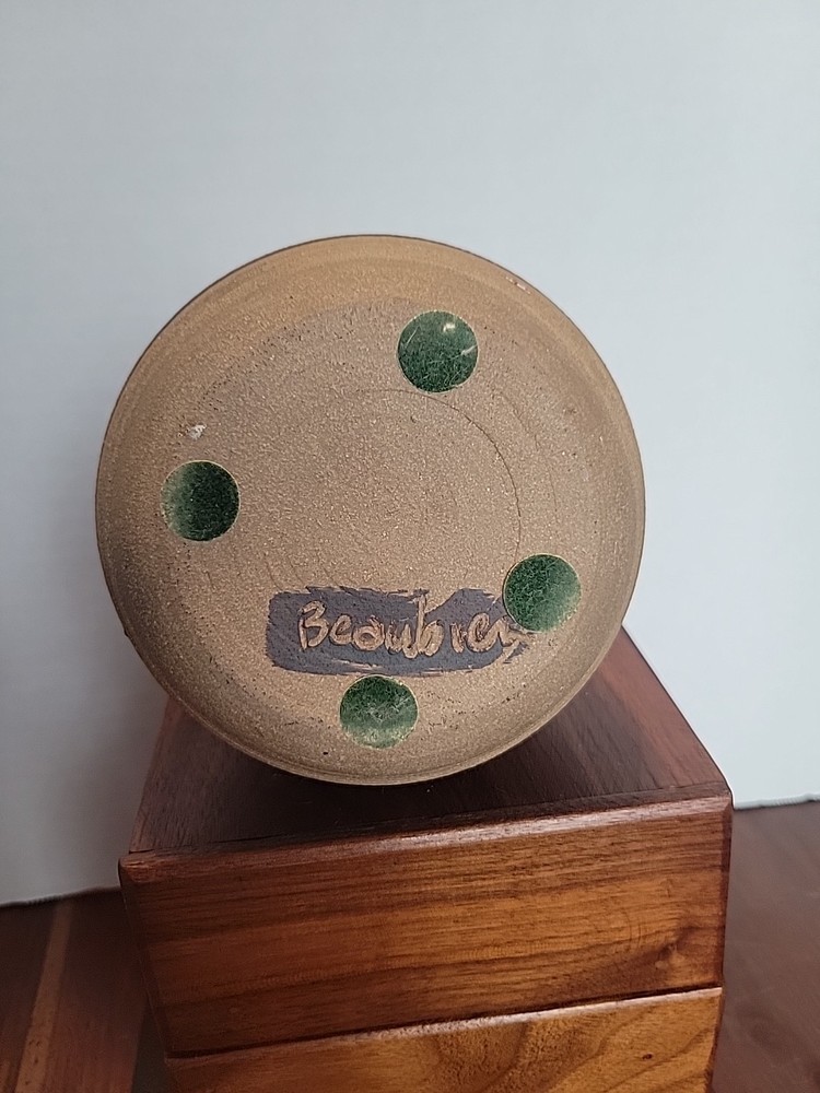 Studio Pottery Signed Beaubier Beautiful Details 6" inches