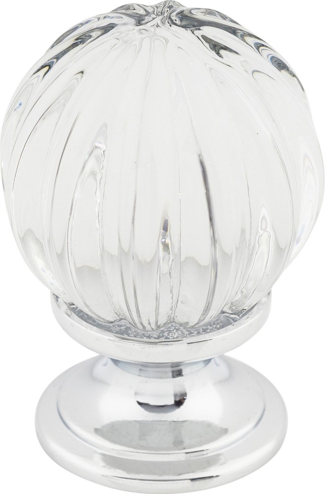 Top Knobs TK127PC Clear Melon Crystal Knob 1 1/8" w/ Polished Chrome Base
