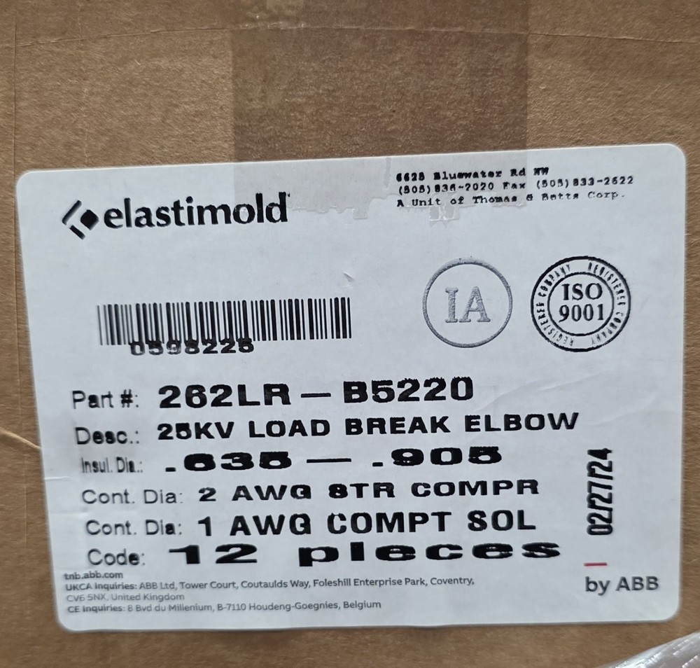 Elastimold 262LR-B5220 25KV LOAD BREAK ELBOW