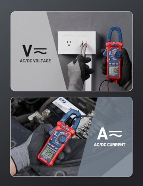 Digital Clamp Meter Multimeter Auto-ranging Amp Tester 4000 Counts Blue