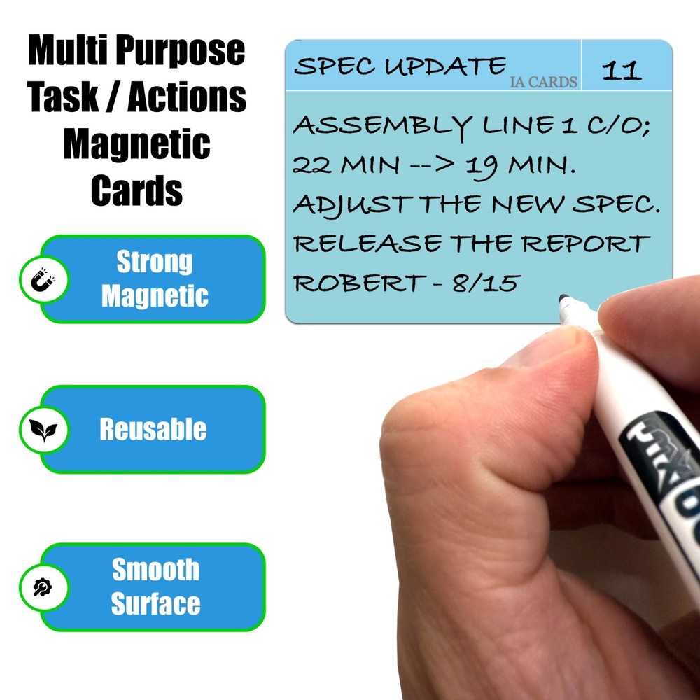 Kaizen Action Plan Magnetic Cards Lean Task Tracking Six Sigma Project Tool