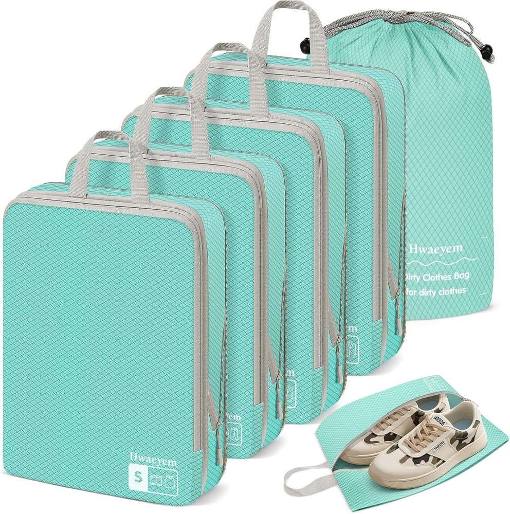 Compression Packing Cubes 8 Set Dual Zipper Compression Packing Cubes Travel