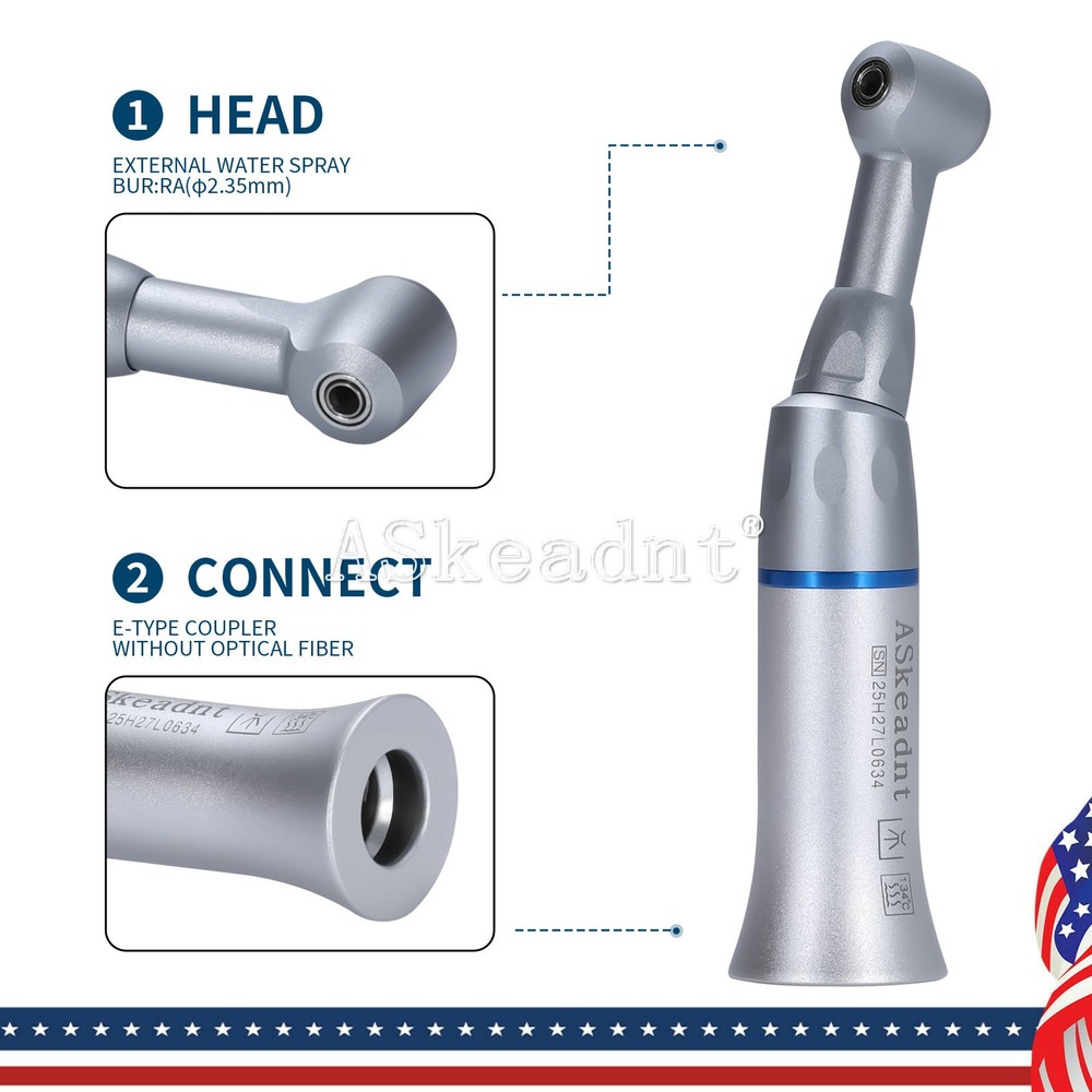 ASkeadnt Dental Low Slow Speed Push Button Contra Angle Handpiece E-type fo