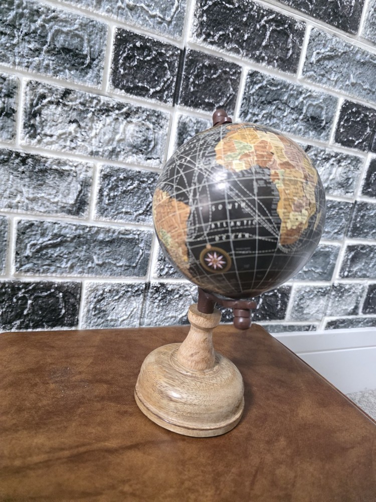 Vintage Black/Brown Mini Globe