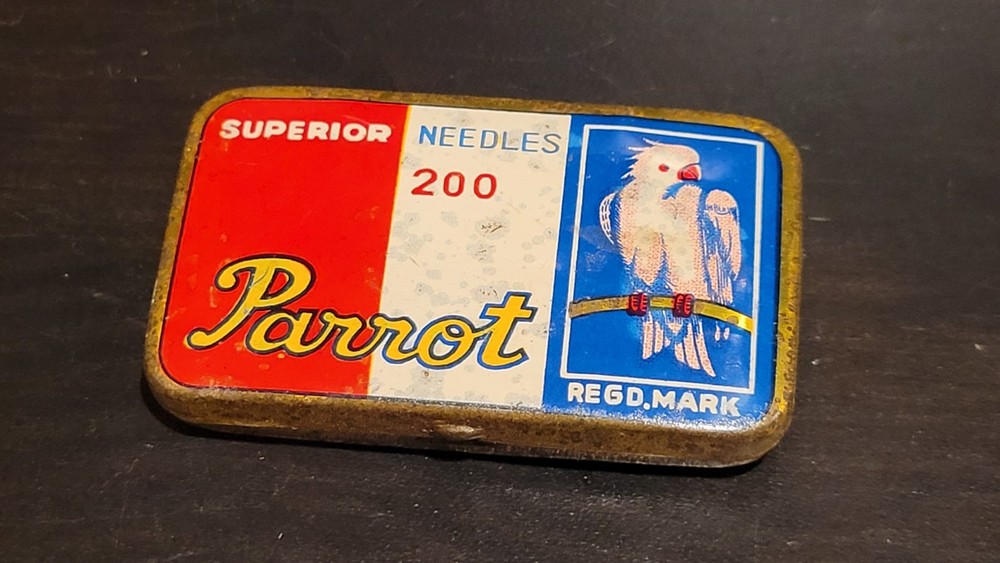 Parrot Gramophone phonograph needle Tin Japanese
