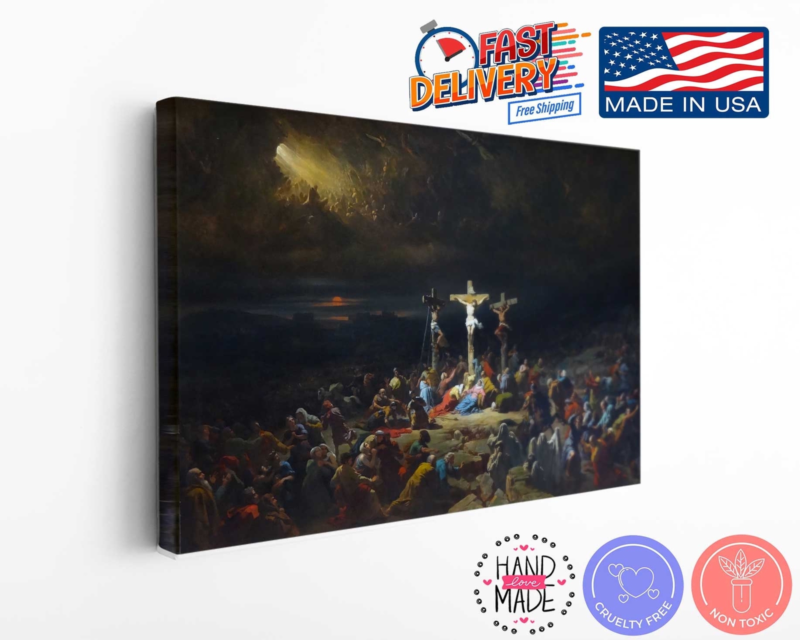 The Last Sigh of Christ Julien Michel Gué 1840 Christian Religious Art Canvas Wa