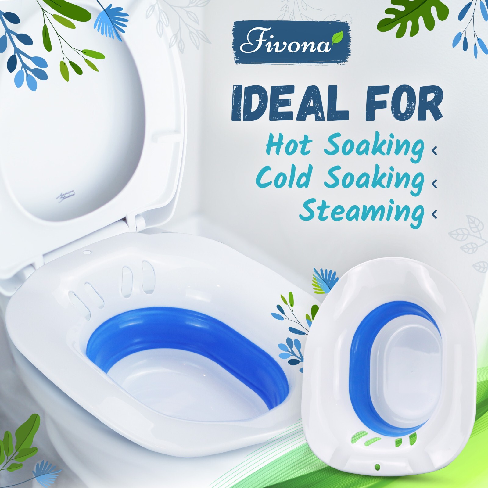 Fivona Unisex Sitz Bath Seat for Soak - Hemorrhoid, Fissure, Postpartum Care