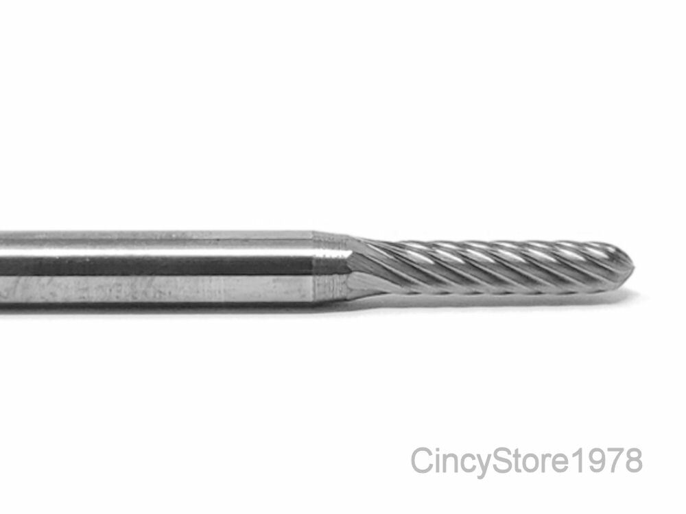 SC41S Cylindrical End SOLID Carbide Burr Bur Cutting Tool Die Grinder Bit 3/32"