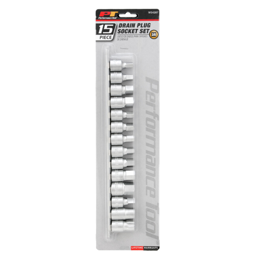 Auto Parent - Performance Tool W54287 15-Piece Drain Plug Socket Set With 11m...