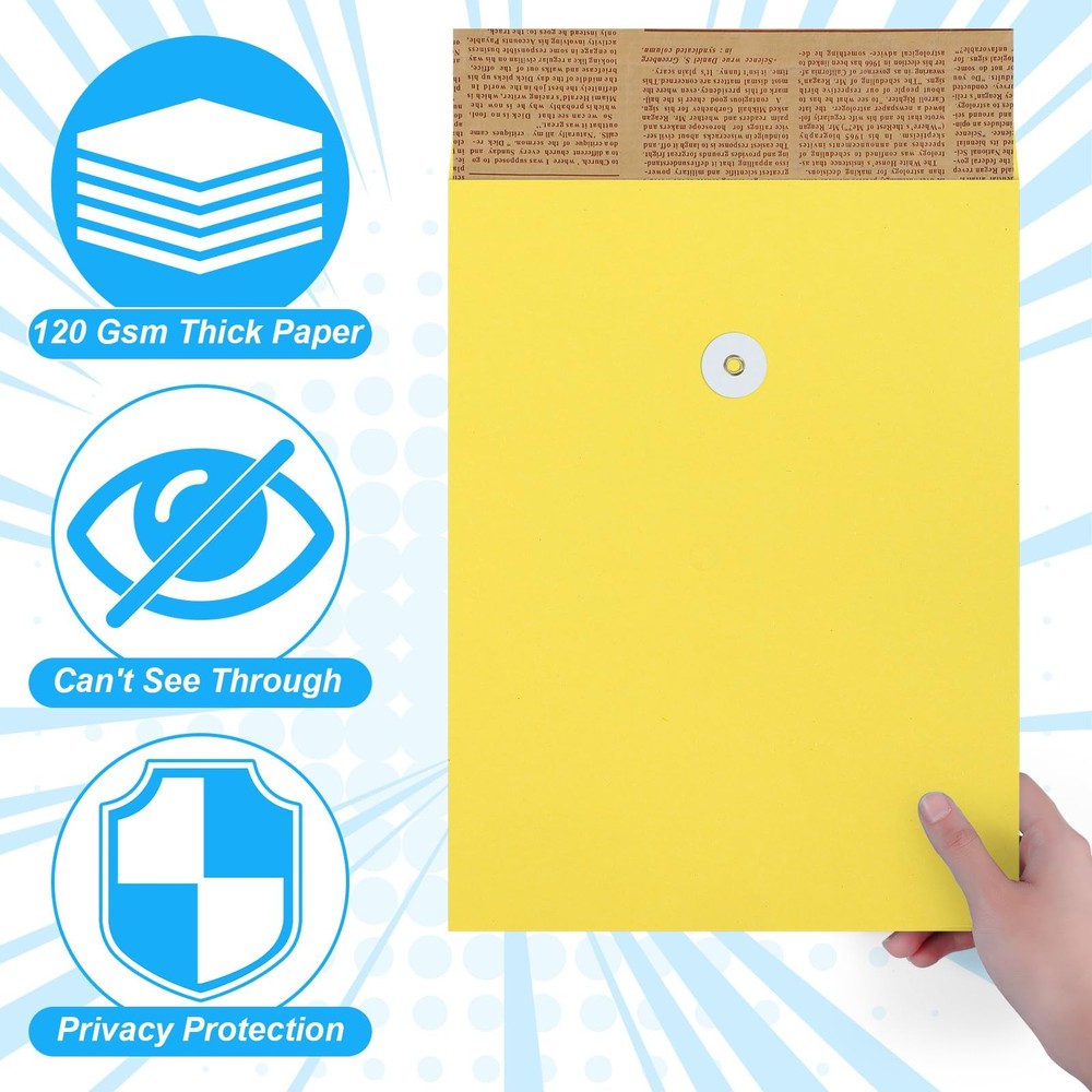 100 Pcs Interoffice Envelopes with String Tie Closure and Button 9 x 12 Inche...