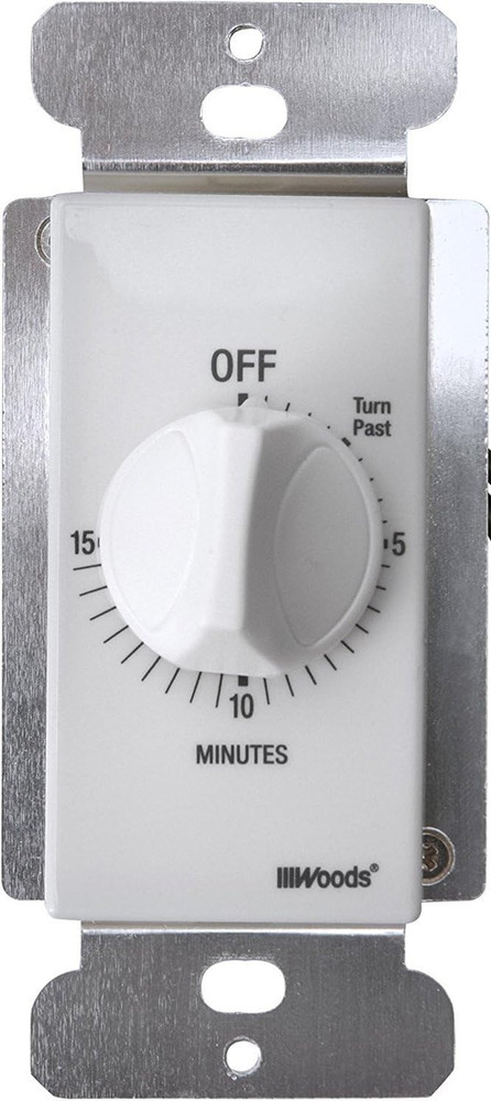 59711 In-Wall 15 Minute Spring Wound Timer, White