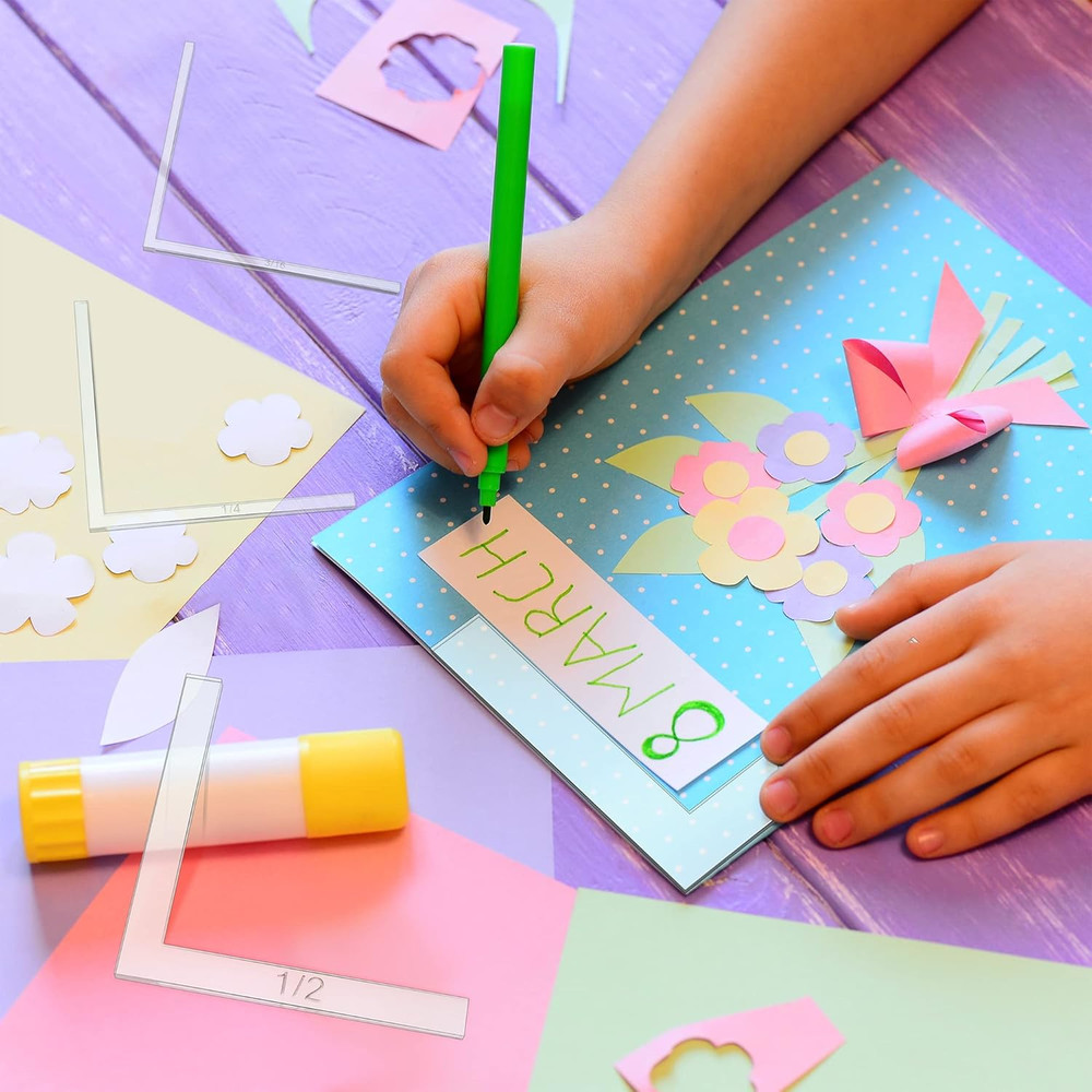 10 Pieces Creative Positioning Pieces Card Corners Helpers with Bone Folder Tool