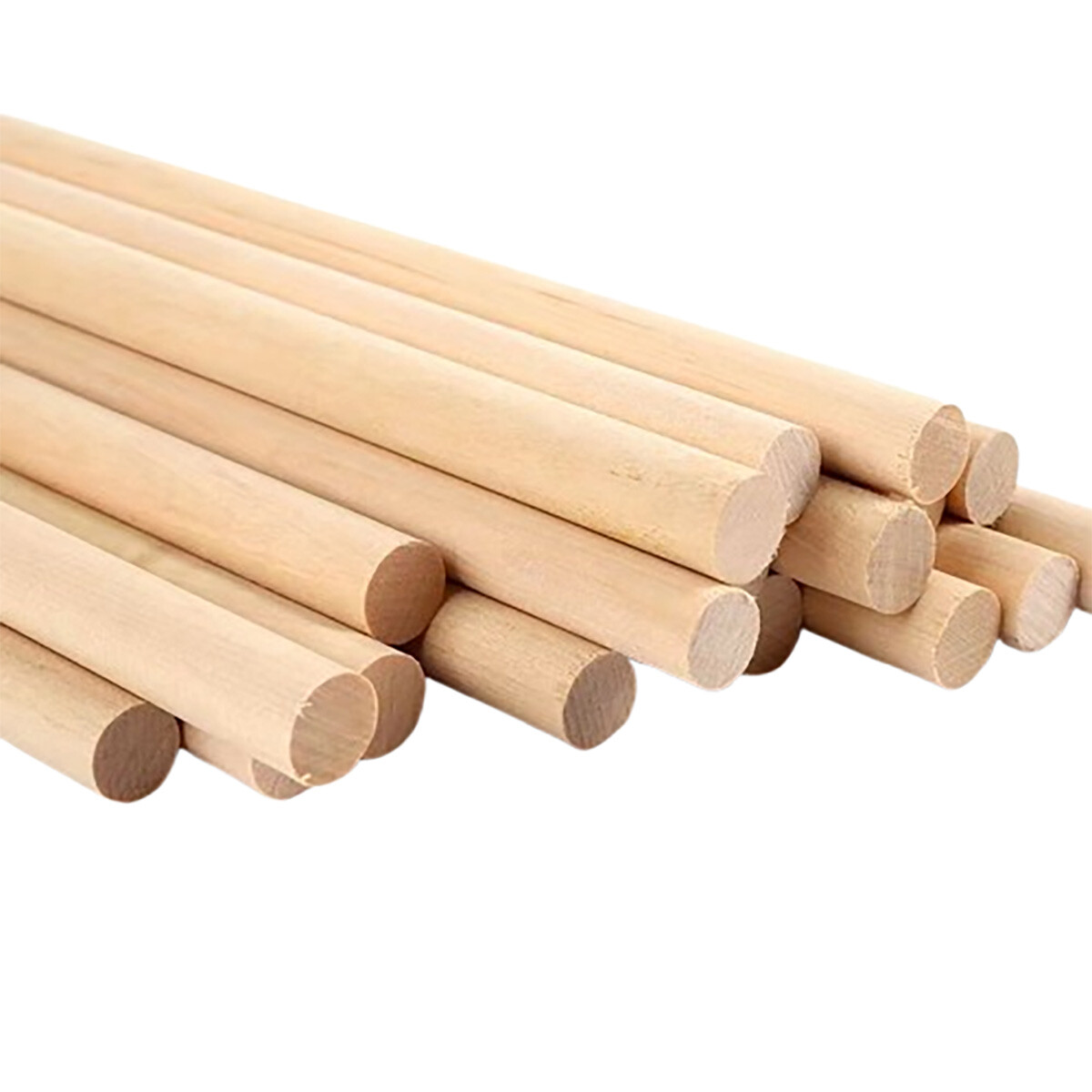 2mm - 50mm Dia. Unfinished Round Wooden Hardwood Wooden Dowel Rods Wood Sticks