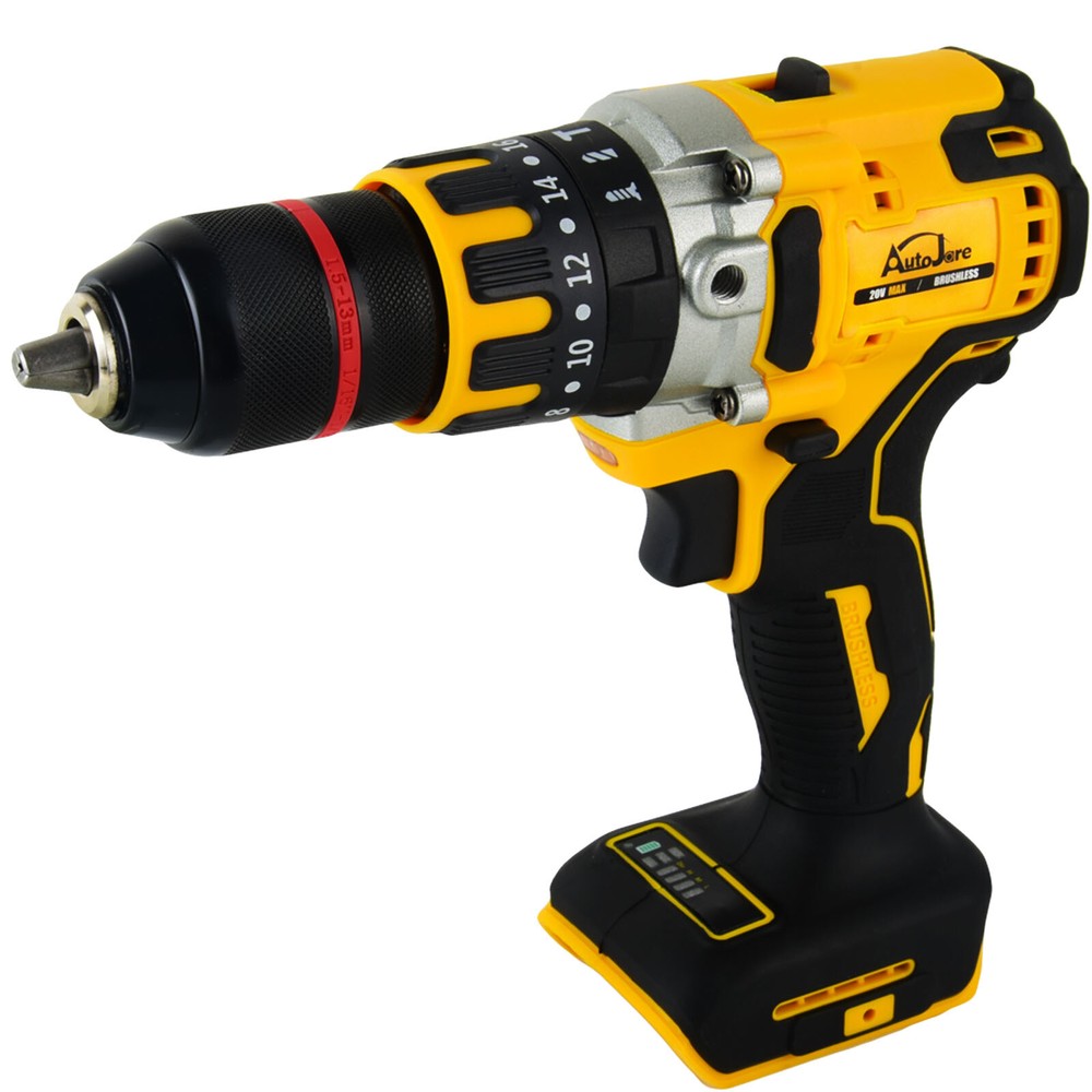 1/2" Cordless Drill Driver for Dewalt 20V Battery, Brushless Compact Drill Tool