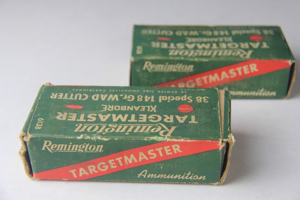 Set of 2 Vintage Empty REMINGTON Targetmaster 38 Special Kleanbore Shell Boxes