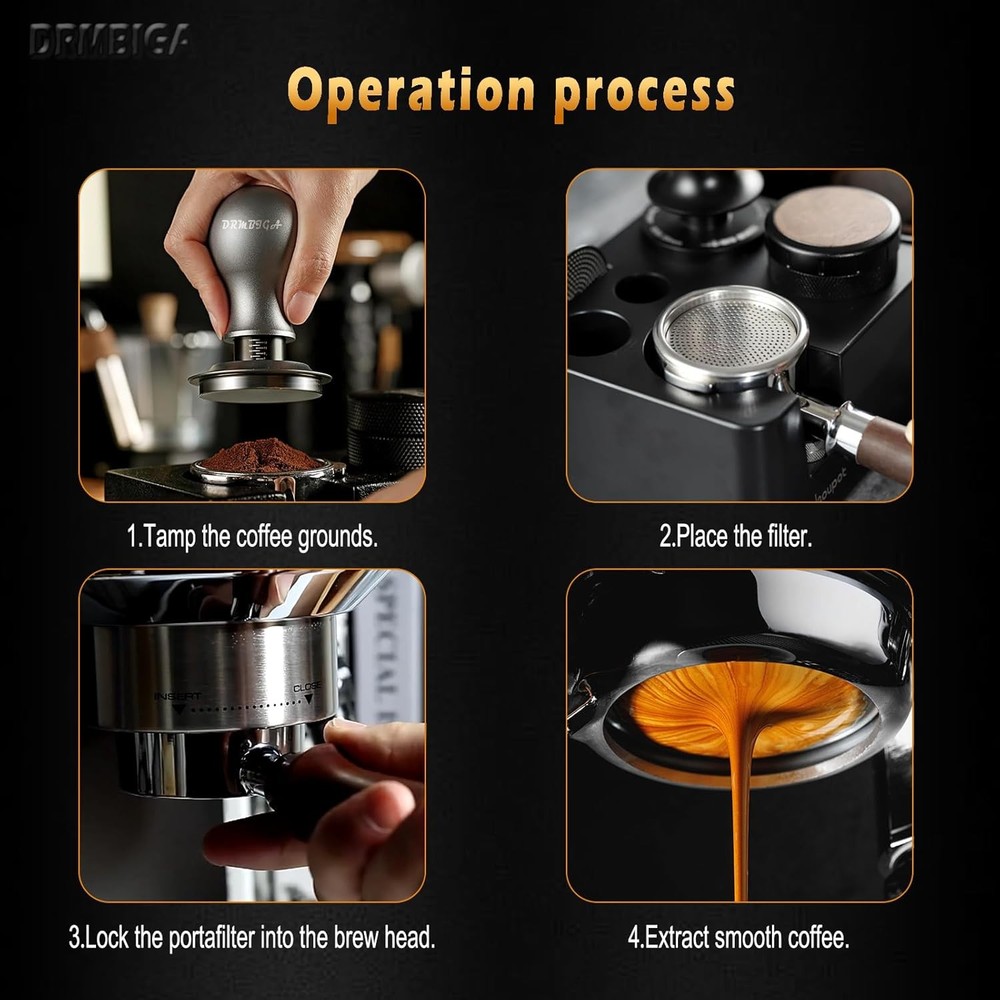 53.3mm Puck Screen 2 Pack - DRMBIGA 3rd Generation Dual-Layer Espresso Filter Sc